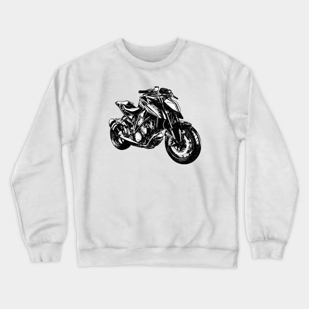 Super Duke 1290 Bike Black and White Color Crewneck Sweatshirt by KAM Std